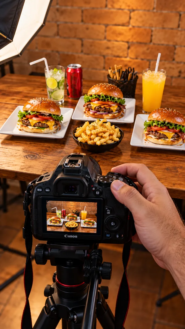 Produção de fotos e vídeos para gastronomia