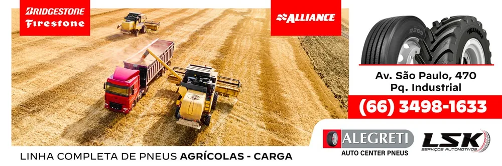 Banner de linha completa de pneus, Alegreti Auto Center