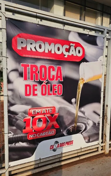 Banner Promoção Troca de Óleo, Casa dos Pneus