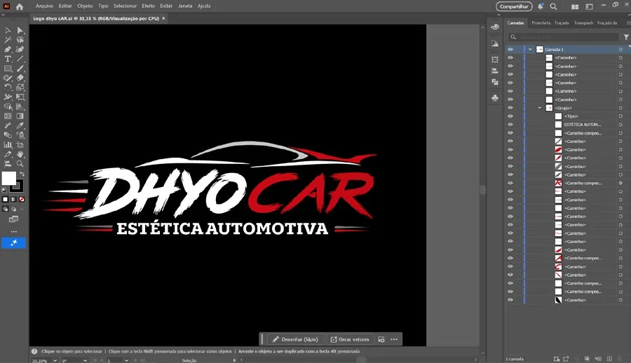 Criação do logotipo Estética Automotiva, Dhyo Car